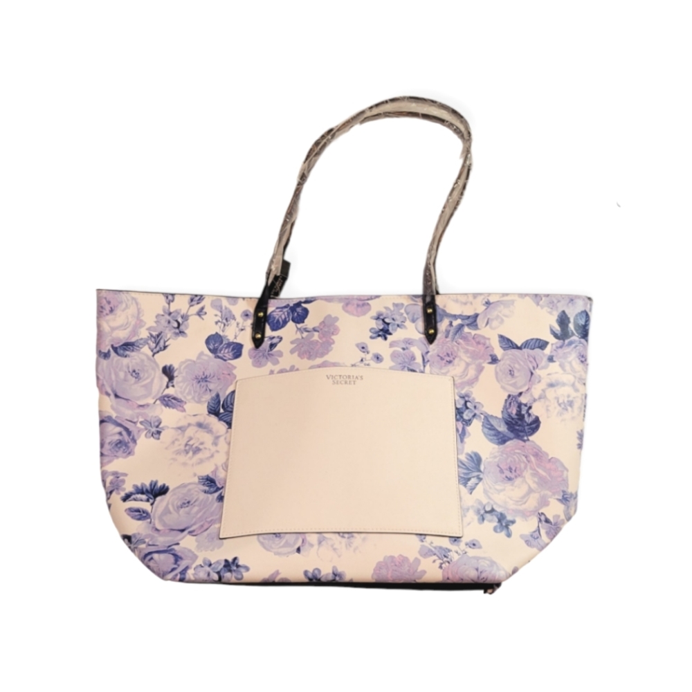 New Victorias Secret bag purse blue white purple flowers tote